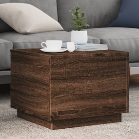 Tavolino Da Salotto Con Luci Led Rovere Marrone 50x50x40 Cm /