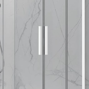 Kamalu - Box doccia 100x100cm angolare porte scorrevoli finitura bianca| KLA1000W