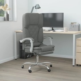 Sedia Da Ufficio Massaggio Reclinabile Grigio Scuro İn Tessuto /
