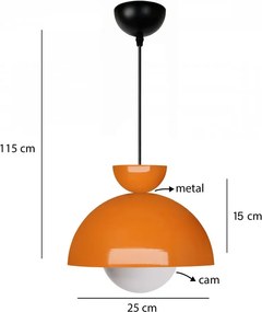 Lampadario arancione con paralume in metallo ø 25 cm Arta – Opviq lights
