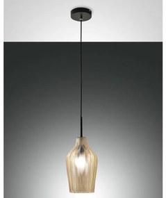 Lampadario Glamour Stintino nero paralume beige E27 LA MIA LUCE
