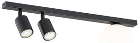 Plafoniera Minimal 3 Luci Sobek In Acciaio Nero E14+Gu10