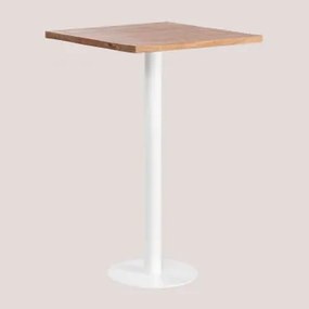 Tavolo alto quadrato in legno di acacia Macchiato ↔︎ - Sklum