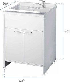 Mobile Lavatoio in PVC 60x50x85 cm 2 Ante Forlani Washouse Rovere...