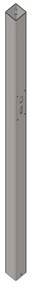 Pilastro completo pedonale portaincontro a cementare in ferro finitura zincato H 240 cm x L 8 cm x P 8 cm