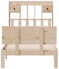 Letto libreria senza materasso 90x200 cm legno massello pino