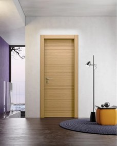 Porta interna a battente Incanto F in legno colore rovere, L 60 x H 210 cm, apertura reversibile
