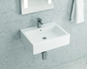 Lavandino piccolo bagno 46.5 cm in ceramica lucida| Litos-246 - KAMALU