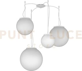 Mars sospensione spostabile vetro bianco d.20+25+30+35 cm 4 luci at...