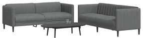Set di divani 2 pz grigio scuro in tessuto