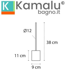 Kamalu - portascopino wc in acciaio inox finitura lucida | kam800c