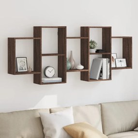 Scaffale A Parete Rovere Marrone 159x18x65 Cm İn Truciolato /