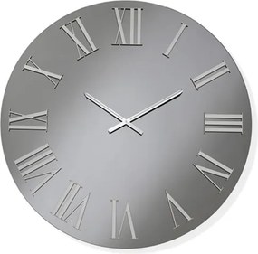 Orologio rotondo D80 cm in cristallo Fumč e numeri Argento - TIWAR
