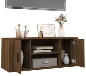 Mobile tv rovere marrone 100x35x40 cm in legno multistrato