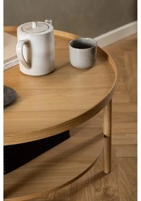 Tavolino rotondo in colore naturale con effetto rovere ø 80 cm Banbury - Actona