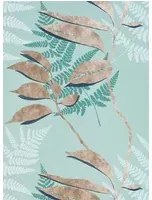 Osborne & Little Carta da parati Feuille D Or - Aqua/ Copper