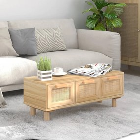 Tavolino Marrone 80x40x30 Cm Legno Multistrato E Massello Pino /