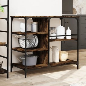 Carrello da cucina rovere fumo 100x45x89,5 cm legno multistrato