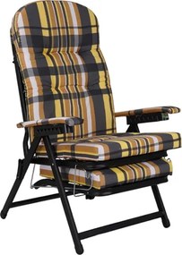 Poltrona sdraio metallo - prolunga con cuscino imbottito MARY Arancio