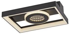 Lampada da soffitto di design nera con LED dimmerabile e telecomando - Traforo