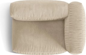 Parte divano componibile beige (con penisola a destra) con rivestimento in velluto Martina – Micadoni