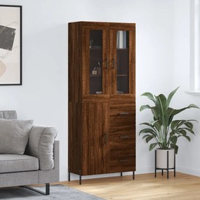 Credenza Rovere Marrone 69,5x34x180 Cm İn Legno Multistrato /