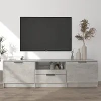 Mobile per TV Grigio Cemento 140x35x40cm Legno Multistrato 811452