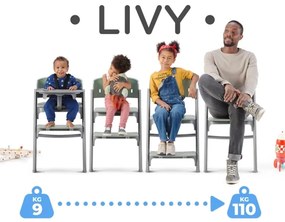 KINDERKRAFT SELECT - Sedia da pranzo per bambini 3in1 LIVY Premium Olive verde