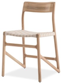 Sedia da pranzo in legno massiccio di quercia con seduta bianca Fawn - Gazzda