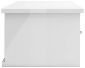 Scaffale cassetti a muro bianco lucido 60x26x18,5 cm truciolato