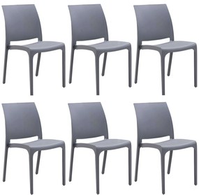 VOLGA - sedia da giardino in plastica set da 6