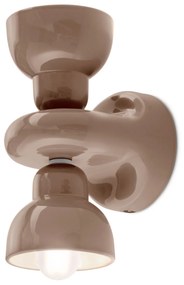 Ferroluce Decò  Berimbau applique 2 luci C2601 Marrone Moka