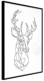 Poster  Minimalist Deer  Cornice Quadri Cornice nera, Larghezza x Altezza Home decor 30x45