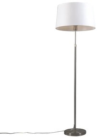 Lampada da terra in acciaio con paralume bianco 45 cm regolabile - Parte
