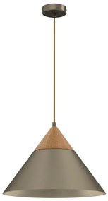 Lampadario a sospensione con filo SINGLE 1xE27/15W/230V ottone/faggio