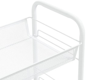 Carrello da cucina con 5 ripiani bianco 46x26x105 cm in ferro