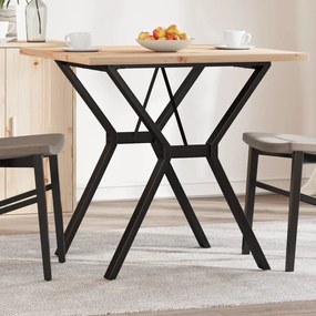 Tavolo Da Pranzo Telaio A Y 80x80x75,5 Cm Legno Pino E Acciaio /