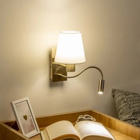 Brilagi - Applique a LED NUBILA 1xE27/25W/230V + LED/3W ottone/bianco