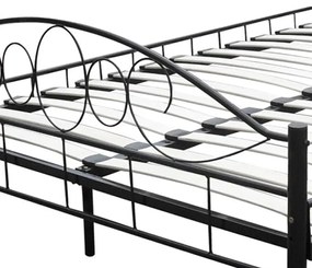Letto con materasso nero in metallo 180x200 cm