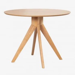 Tavolo da pranzo rotondo in legno (Ø100 cm) Sekiz Legno Naturale - Sklum