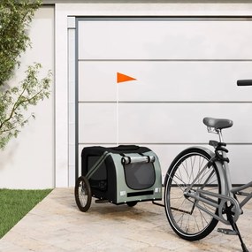 Rimorchio Da Bici Per Animali Nero E Grigio Oxford E Ferro /