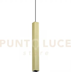 Look square sospensione 1 luce attacco gu10 d.4x40cm ottone