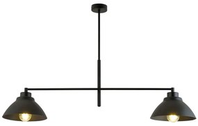 Lampadario Minimal Castore Acciaio Nero 2 Luci E27 Ip20