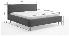 Letto matrimoniale imbottito blu/grigio 160x200 cm Mattis - Meise Möbel