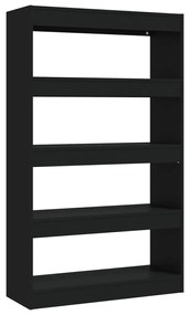 Libreria/Divisorio Nero 80x30x135 cm in Truciolato