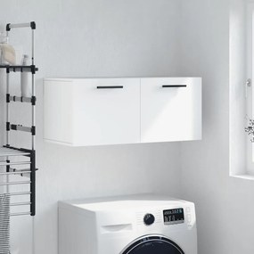 Mobile A Parete Bianco 80x36,5x35 Cm İn Legno Multistrato /