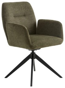 Sedia da pranzo verde in imbottito con braccioli Roxana – Unique Furniture