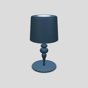 Lampada Da Scrivania Contemporanea Eva In Plastica Blu Alluminio 4 Luci