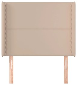 Testiera ad orecchio cappuccino 83x16x118/128 cm in similpelle