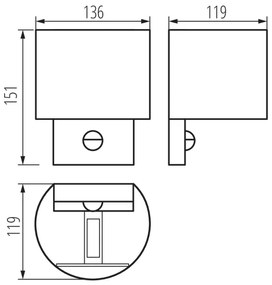 Kanlux 28995 - Lampada da parete LED per esterni con sensore REKA LED/7W/230V IP54 antracite